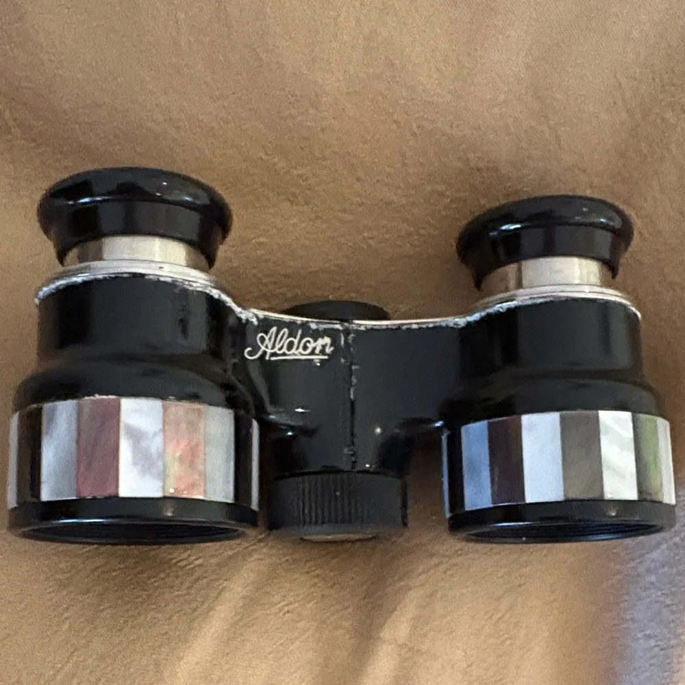 Black and Silver Compact Opera Binoculars